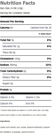 Nutritional Facts