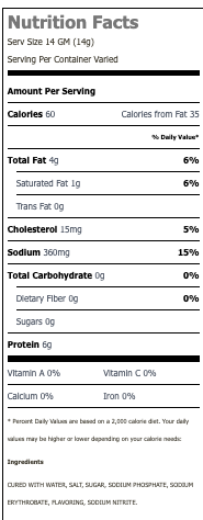 Nutritional Facts