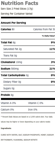 Nutritional Facts