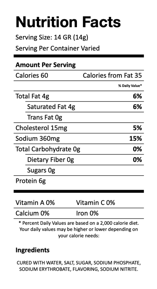 Nutritional Facts