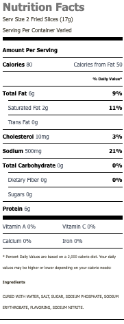 Nutritional Facts