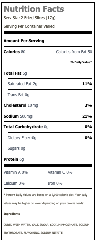 Nutritional Facts