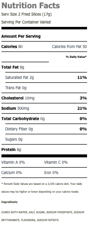 Nutritional Facts