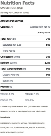 Nutritional Facts