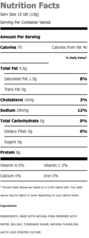 Nutritional Facts