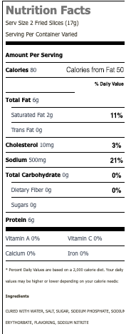 Nutritional Facts