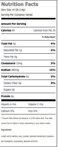 Nutritional Facts