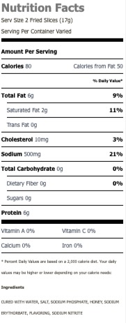 Nutritional Facts