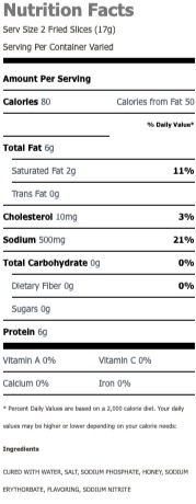 Nutritional Facts