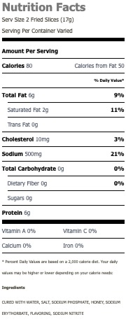 Nutritional Facts