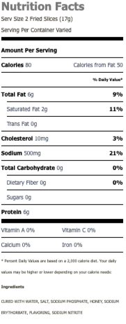 Nutritional Facts