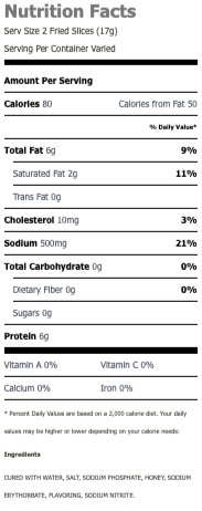 Nutritional Facts