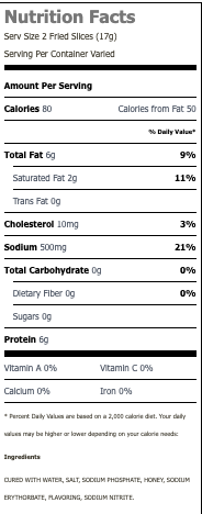 Nutritional Facts