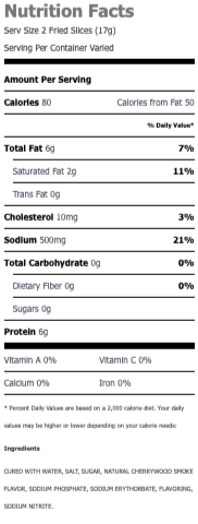 Nutritional Facts