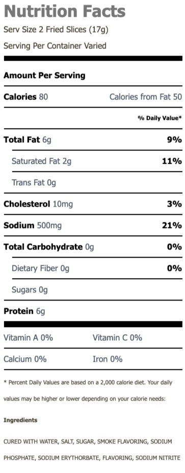 Nutritional Facts