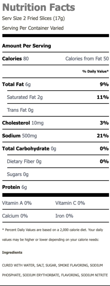 Nutritional Facts