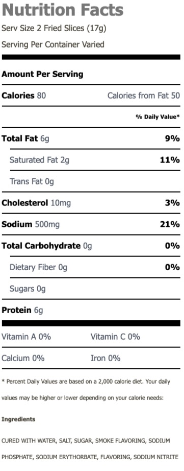 Nutritional Facts