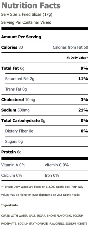 Nutritional Facts