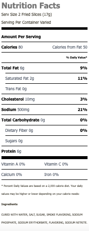 Nutritional Facts