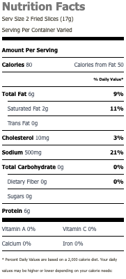 Nutritional Facts