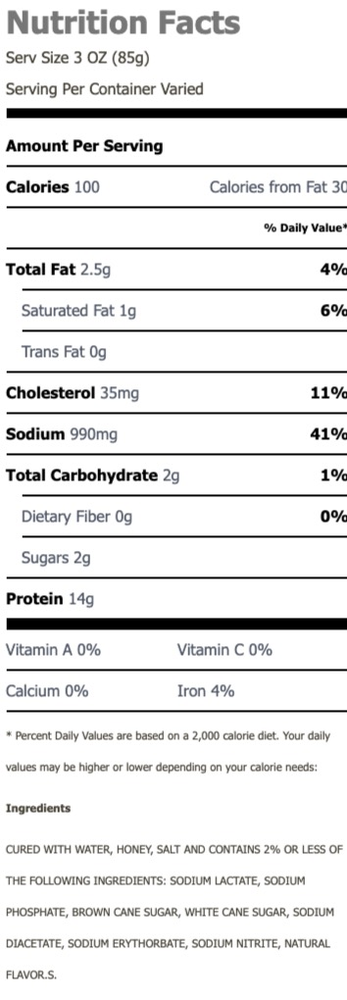 Nutritional Facts