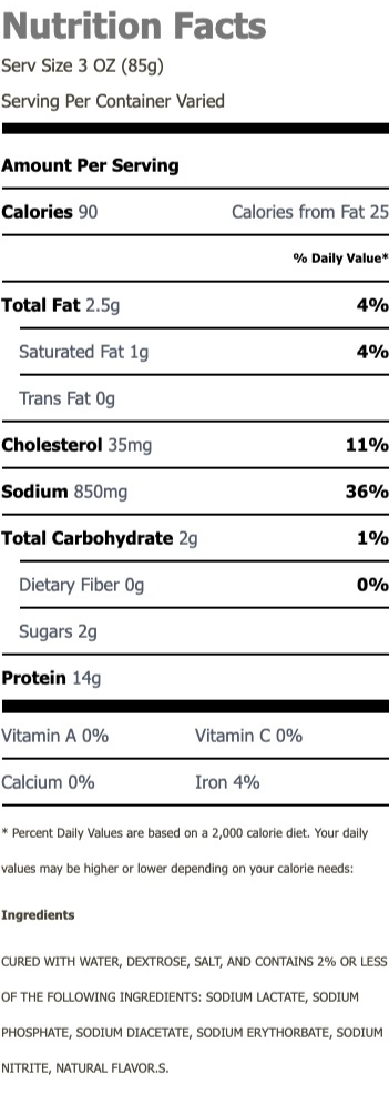 Nutritional Facts