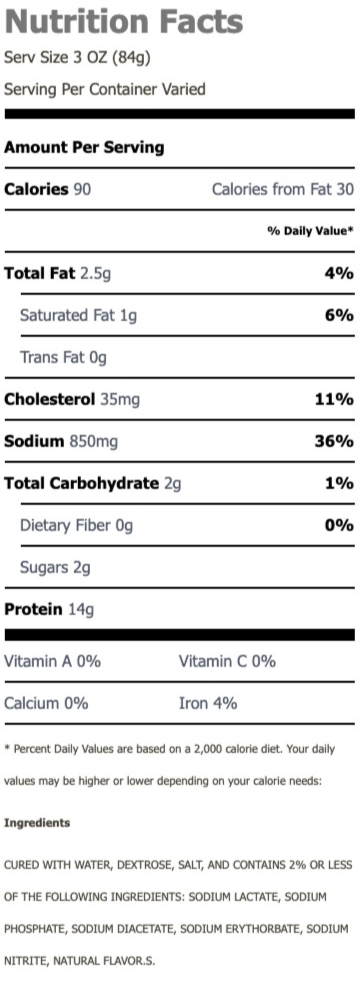 Nutritional Facts