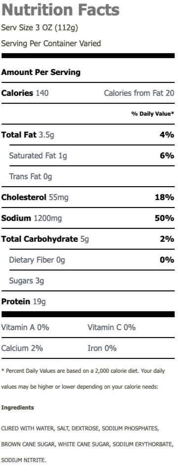 Nutritional Facts