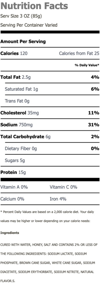 Nutritional Facts