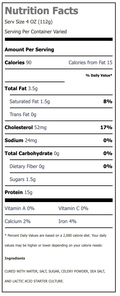 Nutritional Facts