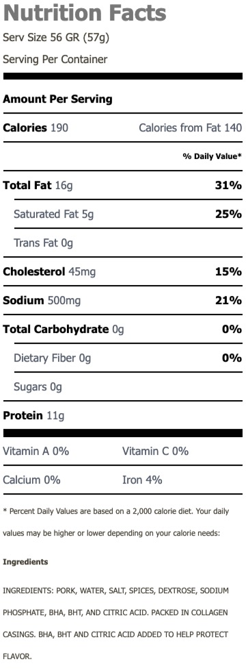 Nutritional Facts