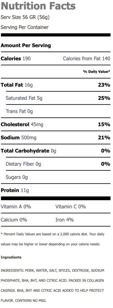 Nutritional Facts