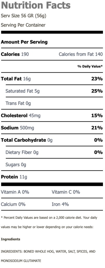 Nutritional Facts