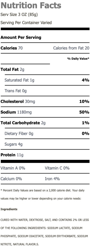 Nutritional Facts